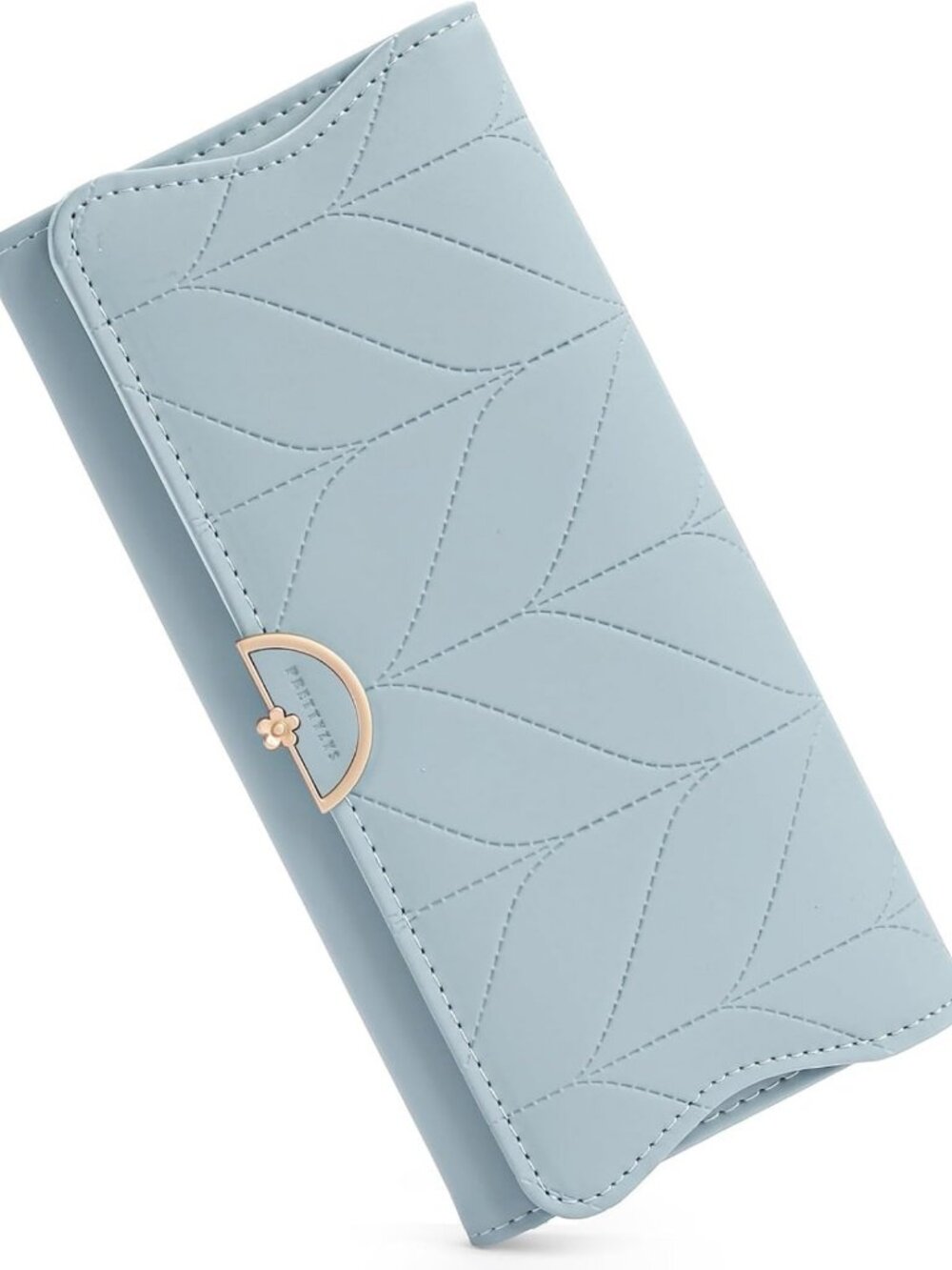 Trifold Leather Wallet for Women - RFID Blocking Card Holder Clutch with Zipper